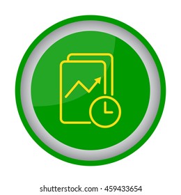 Web line icon. Clock and graph, analytics