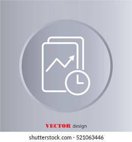 Web line icon. Clock and graph, analytics