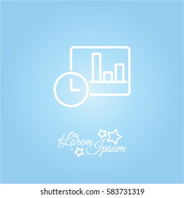 Web line icon. Clock and graph, analytics