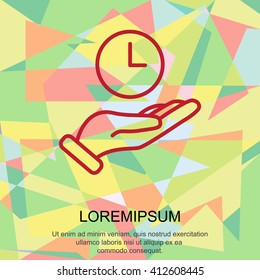 Web line icon. Clock in hand