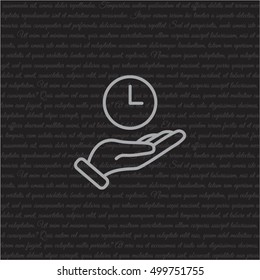 Web line icon. Clock in hand