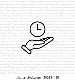Web line icon. Clock in hand