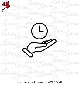 Web line icon. Clock in hand
