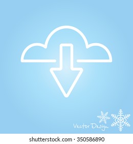 Web line icon. Cloud upload, download