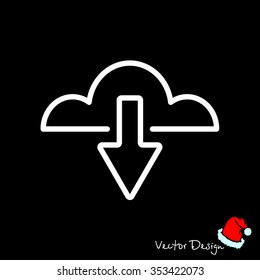 Web line icon. Cloud upload, download