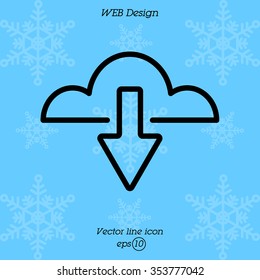 Web line icon. Cloud upload, download