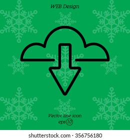 Web line icon. Cloud upload, download