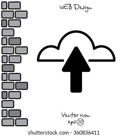 Web line icon. Cloud upload, download