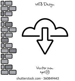 Web line icon. Cloud upload, download