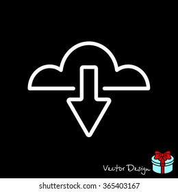 Web line icon. Cloud upload, download