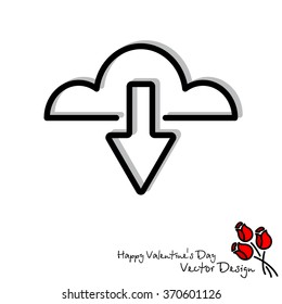 Web line icon. Cloud upload, download