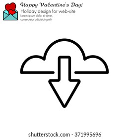 Web line icon. Cloud upload, download