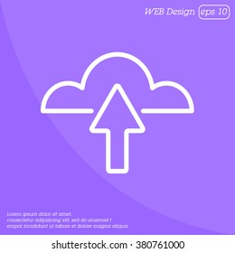 Web line icon. Cloud upload, download