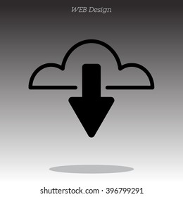 Web line icon. Cloud upload, download