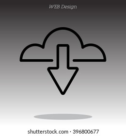 Web line icon. Cloud upload, download