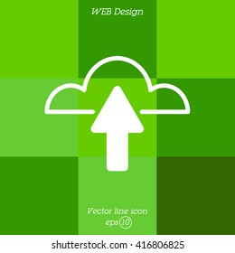 Web line icon. Cloud upload, download