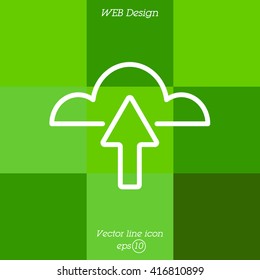 Web line icon. Cloud upload, download