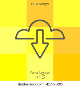 Web line icon. Cloud upload, download