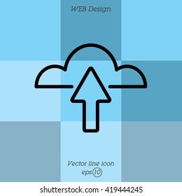 Web line icon. Cloud upload, download