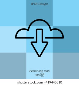 Web line icon. Cloud upload, download