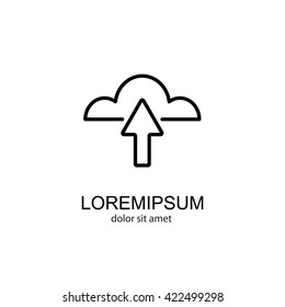 Web line icon. Cloud upload, download