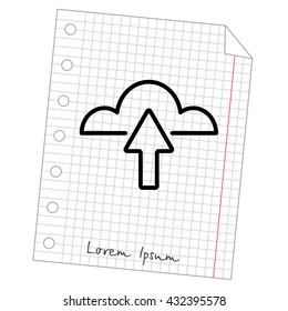 Web line icon. Cloud upload, download
