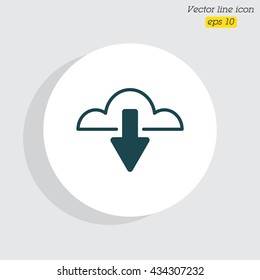Web line icon. Cloud upload, download