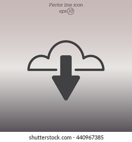 Web line icon. Cloud upload, download