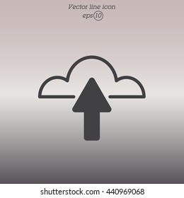 Web line icon. Cloud upload, download