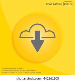 Web line icon. Cloud upload, download