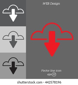 Web line icon. Cloud upload, download