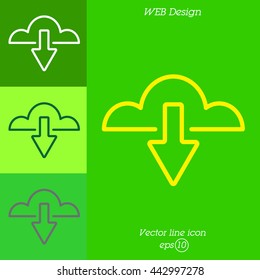 Web line icon. Cloud upload, download