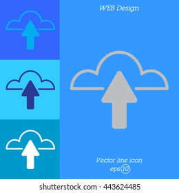 Web line icon. Cloud upload, download