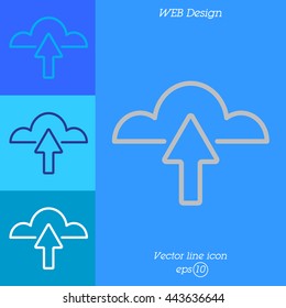 Web line icon. Cloud upload, download