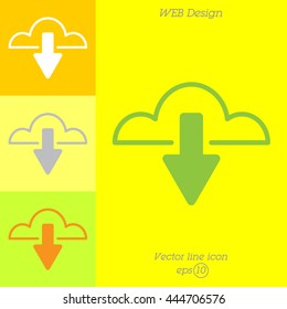 Web line icon. Cloud upload, download