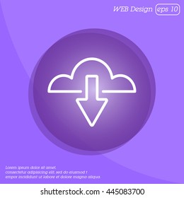 Web line icon. Cloud upload, download