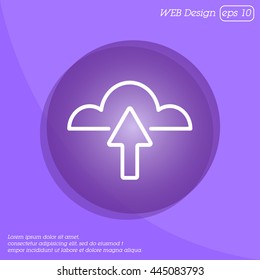 Web line icon. Cloud upload, download