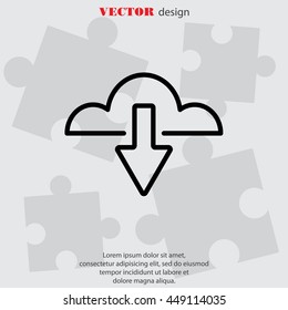 Web line icon. Cloud upload, download