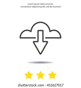 Web line icon. Cloud upload, download