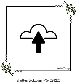 Web line icon. Cloud upload, download