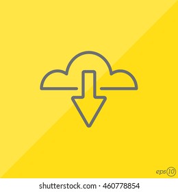 Web line icon. Cloud upload, download