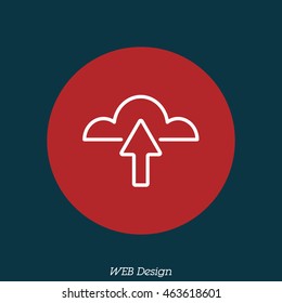 Web line icon. Cloud upload, download