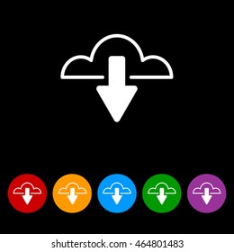 Web line icon. Cloud upload, download