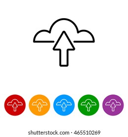 Web line icon. Cloud upload, download