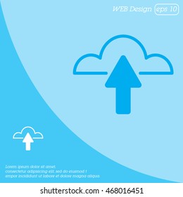 Web line icon. Cloud upload, download