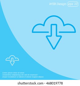Web line icon. Cloud upload, download