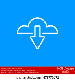 Web line icon. Cloud upload, download