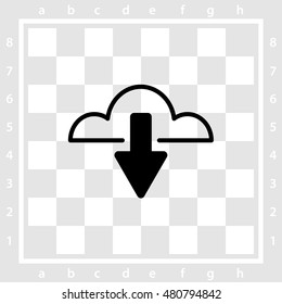 Web line icon. Cloud upload, download