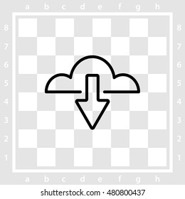 Web line icon. Cloud upload, download