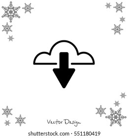 Web line icon. Cloud upload, download